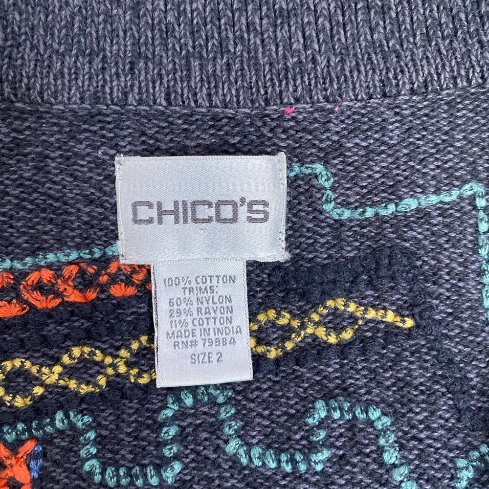 Peruvian Connection Black Jacket with Colorful Em… - image 14